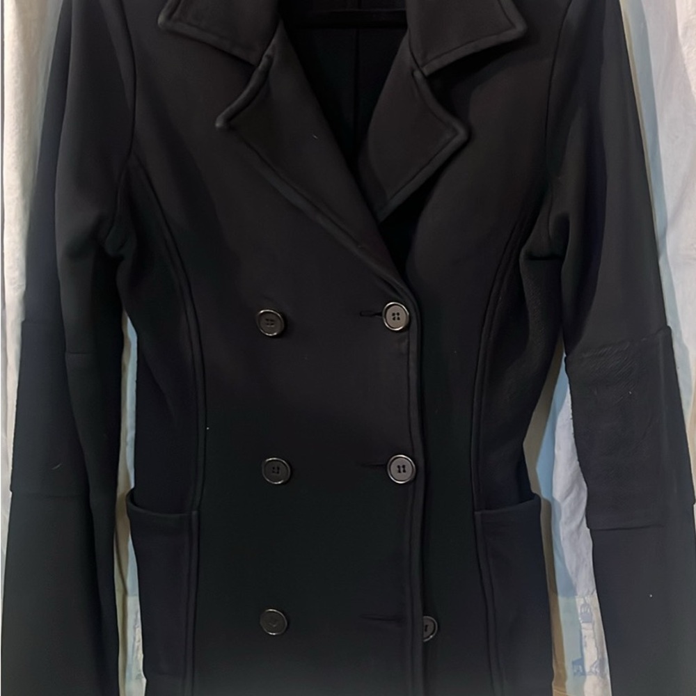 James Perse Black Cotton Double-Breasted Sweater